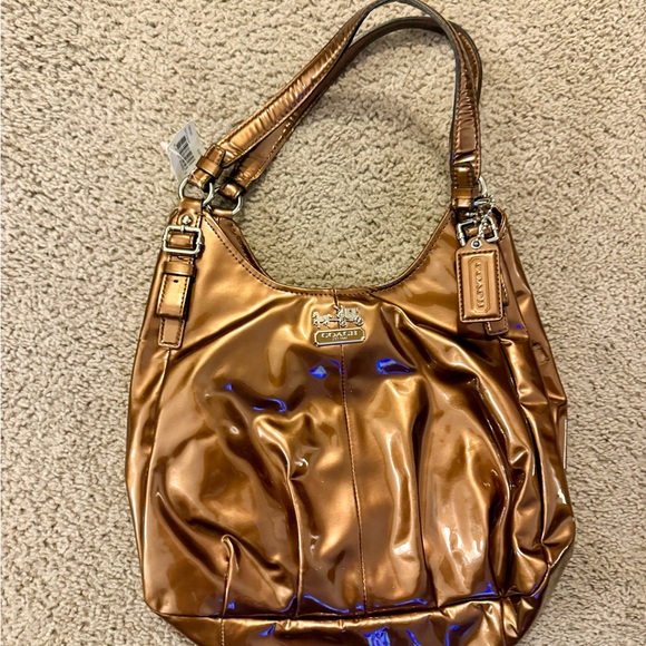 Coach Brown Metallic Shoulder Bag with Elegant Design